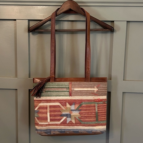Marco Avane Tapestry Bag Purse Southwestern Aztec Tribal Leather Trim New NWOT - Picture 10 of 10